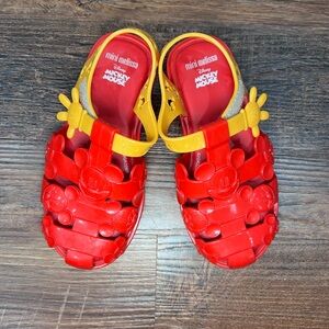 Mini Melissa Kids Mickey Mouse Red and Yellow Sandals